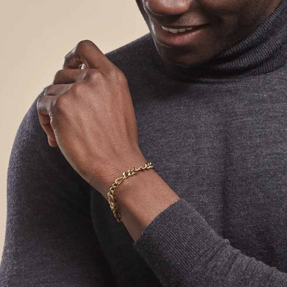 Bracelet Maille Acier Doré Virgil