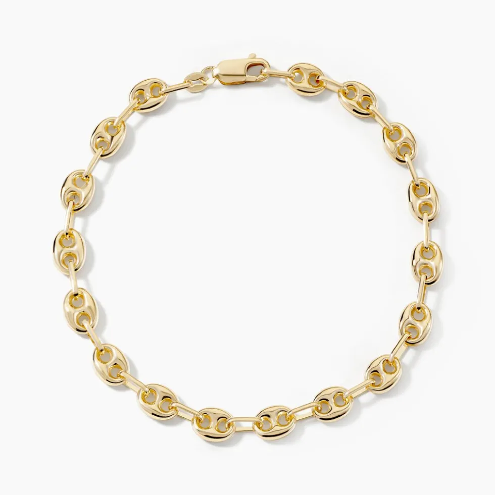 Bracelet Maille Dami Maille Grain De Cafe Or Jaune