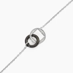 Bracelet Malee Argent Blanc Céramique Et Oxyde De Zirconium