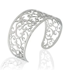 Bracelet Manchette Xaverine Acier Blanc