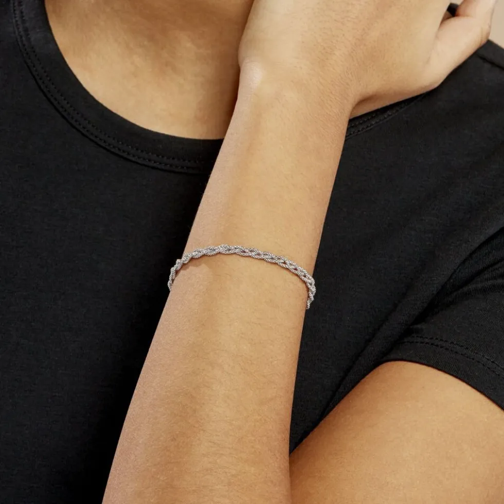 Bracelet Marie-angeline Maille Coreene Argent Blanc