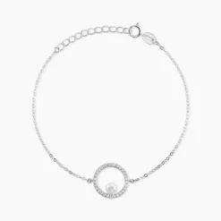 Bracelet Marthe Argent Blanc Perle De Culture Et Oxyde De Zirconium