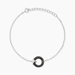 Bracelet Merelle Argent Blanc Céramique Oxyde De Zirconium