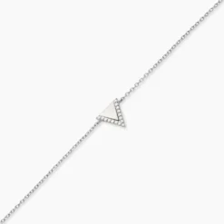 Bracelet Moric Argent Blanc Oxyde De Zirconium Et Nacre