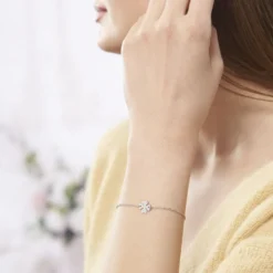 Bracelet Naomie Argent Blanc