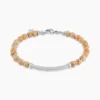 Bracelet Naturel Acier Blanc Jaspe Africain