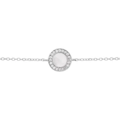 Bracelet Nawala Argent Blanc Oxyde De Zirconium Et Nacre