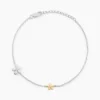 Bracelet Nelle Or Jaune Argent Blanc Oxyde De Zirconium