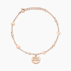 Bracelet Nueva Argent Rose Oxyde De Zirconium