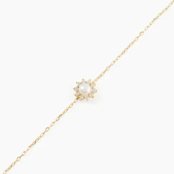 Bracelet Octavie Or Jaune Perle De Culture Oxyde De Zirconium