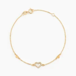 Bracelet Oleanne Or Jaune Oxyde De Zirconium