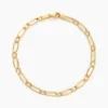 Bracelet Ophelio Maille Alternee 1/1 Or Jaune