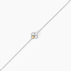 Bracelet Or Jaune Argent Blanc Oxyde De Zirconium