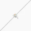 Bracelet Or Jaune Argent Blanc Oxyde De Zirconium