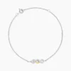 Bracelet Or Jaune Argent Blanc Oxyde De Zirconium