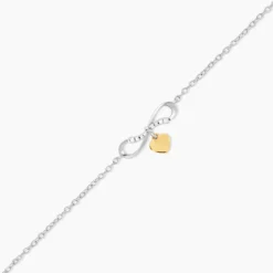 Bracelet Or Jaune et Argent Blanc Oxyde De Zirconium