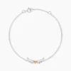 Bracelet Or Jaune et Argent Blanc Oxyde De Zirconium