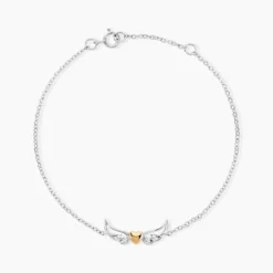 Bracelet Or Jaune et Argent Blanc Oxyde De Zirconium