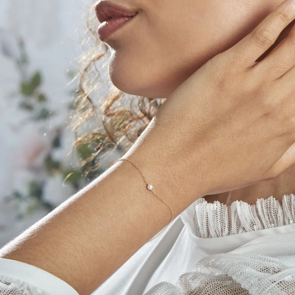 Bracelet Or Jaune Gentiane Perle