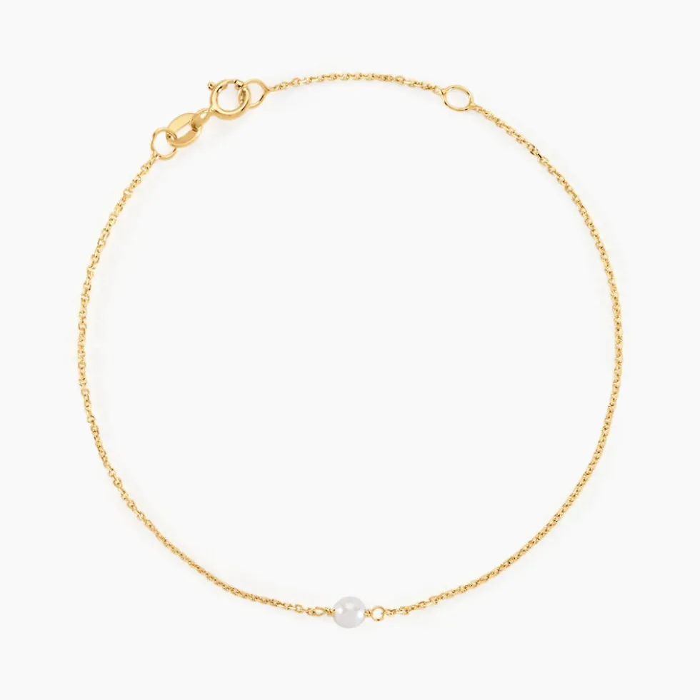 Bracelet Or Jaune Gentiane Perle