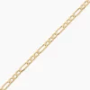 Bracelet Or Jaune Maille Alternée 1/3
