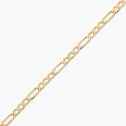 Bracelet Or Jaune Maille Alternée 1/3