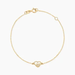 Bracelet Or Jaune Saponaire Oxydes De Zirconium