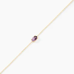 Bracelet Ovale Or Jaune Améthyste