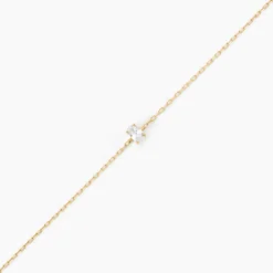 Bracelet Ovale Or Jaune Oxyde De Zirconium