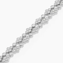 Bracelet Petales Argent Blanc Oxyde De Zirconium