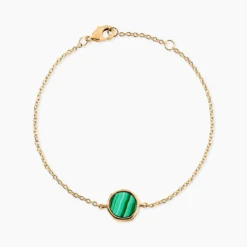 Bracelet Plaqué Or Neassa Malachite