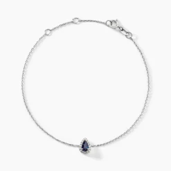 Bracelet Pluie D'Eclat Or Blanc Saphir Et Diamant