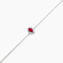 Bracelet Pluie D'Eclat Or Blanc Rubis Et Diamant