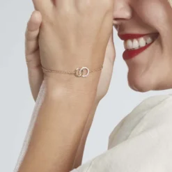 Bracelet Poeae Plaqué Or Jaune Oxyde De Zirconium