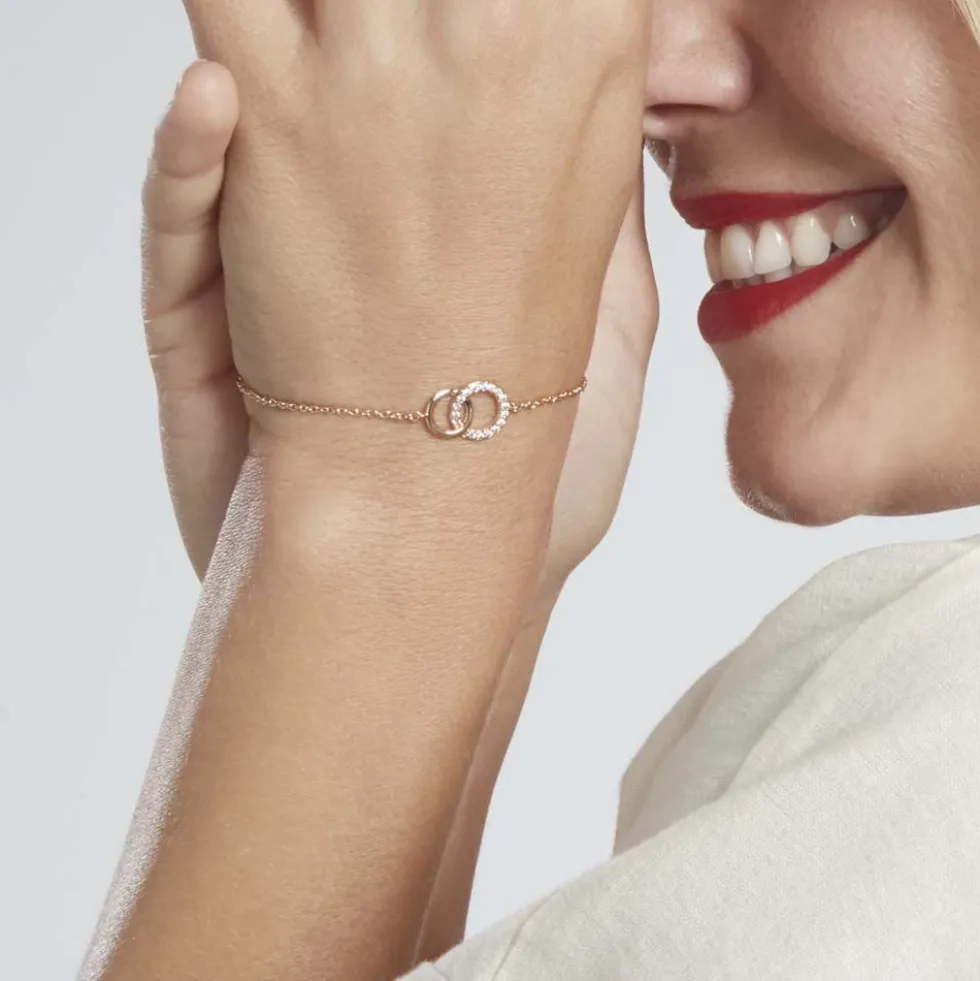 Bracelet Poeae Plaqué Or Jaune Oxyde De Zirconium