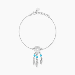 Bracelet Poehei Argent Blanc Cristaux De Swarovski