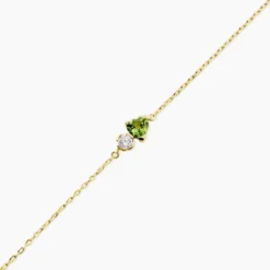 Bracelet Poem Argent Jaune Péridot Oxyde De Zirconium