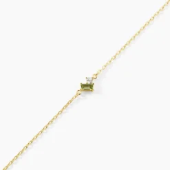 Bracelet Poem Argent Jaune Péridot Oxyde De Zirconium
