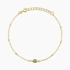 Bracelet Poem Argent Jaune Péridot Oxyde De Zirconium