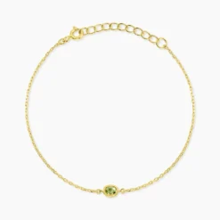 Bracelet Poem Argent Jaune Péridot
