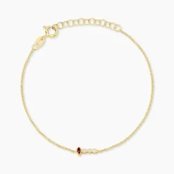 Bracelet Poem Argent Jaune Rhodolite Oxyde De Zirconium