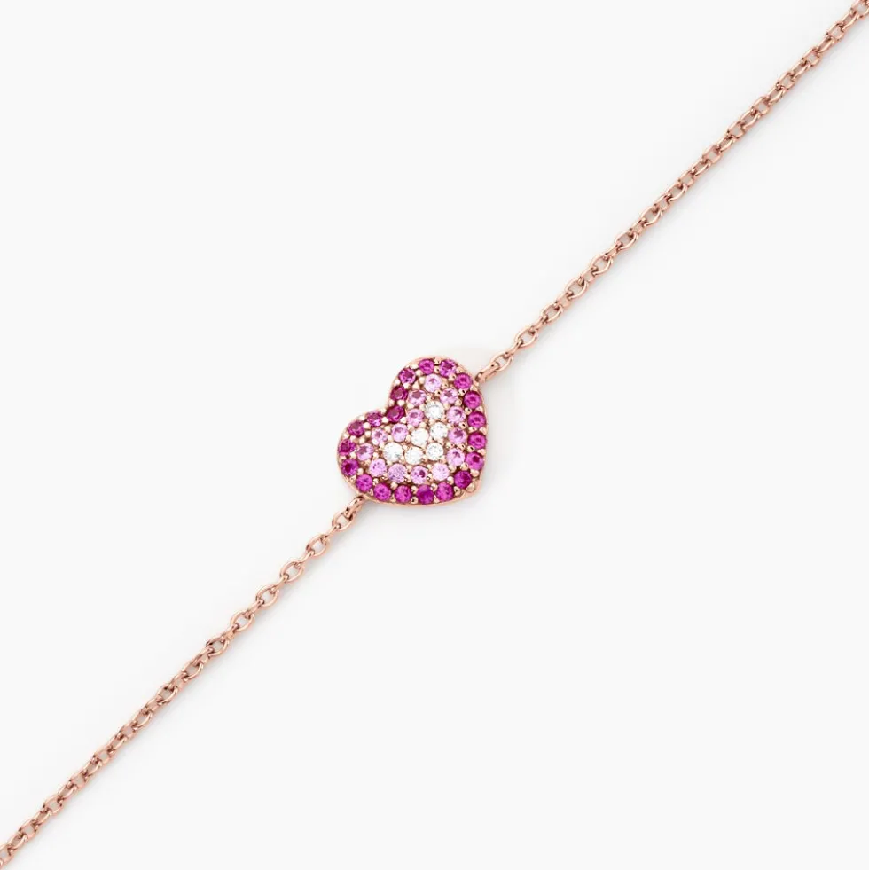 Bracelet Reflets Romantiques Argent Rose Oxyde De Zirconium