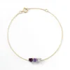 Bracelet Romayne Or Jaune Améthyste Rhodolite Oxyde De Zirconium