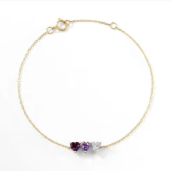 Bracelet Romayne Or Jaune Améthyste Rhodolite Oxyde De Zirconium