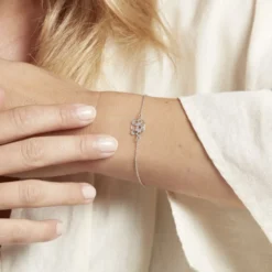 Bracelet Romy Origami Argent Blanc