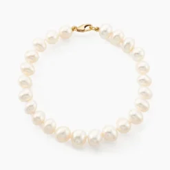 Bracelet Rose-martheae Or Jaune Perle De Culture D'akoya