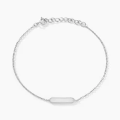 Bracelet Saddie Argent Blanc