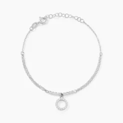 Bracelet Satheen Argent Blanc Oxyde De Zirconium