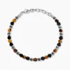 Bracelet Saul Acier Blanc Onyx Oeil De Tigre Hématite