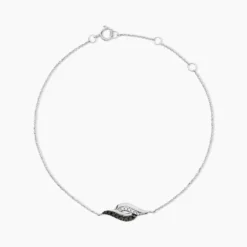 Bracelet Sculptural Or Blanc Diamant